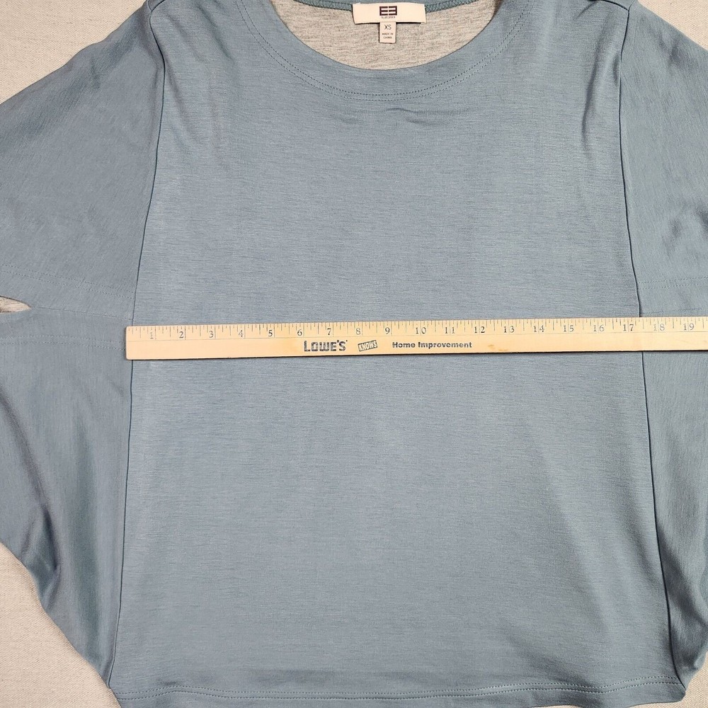 etcetera Top Womens XS Blue Kimono Sleeve Oversized Shirt Rayon Blend - Picture 8 of 14